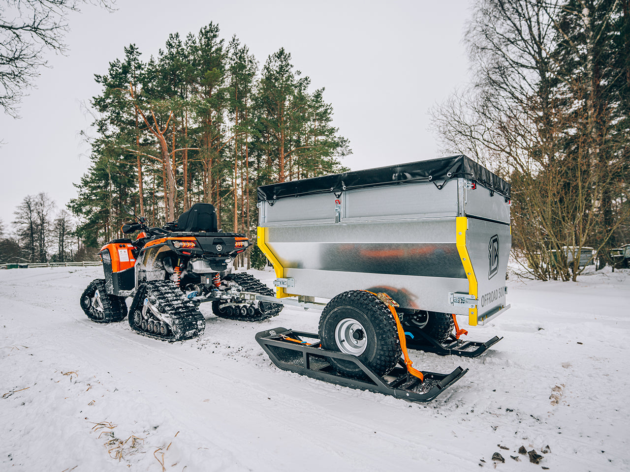 Trailer skis: ( 1 axle trailer ): adjustable width: road & offroad tyres