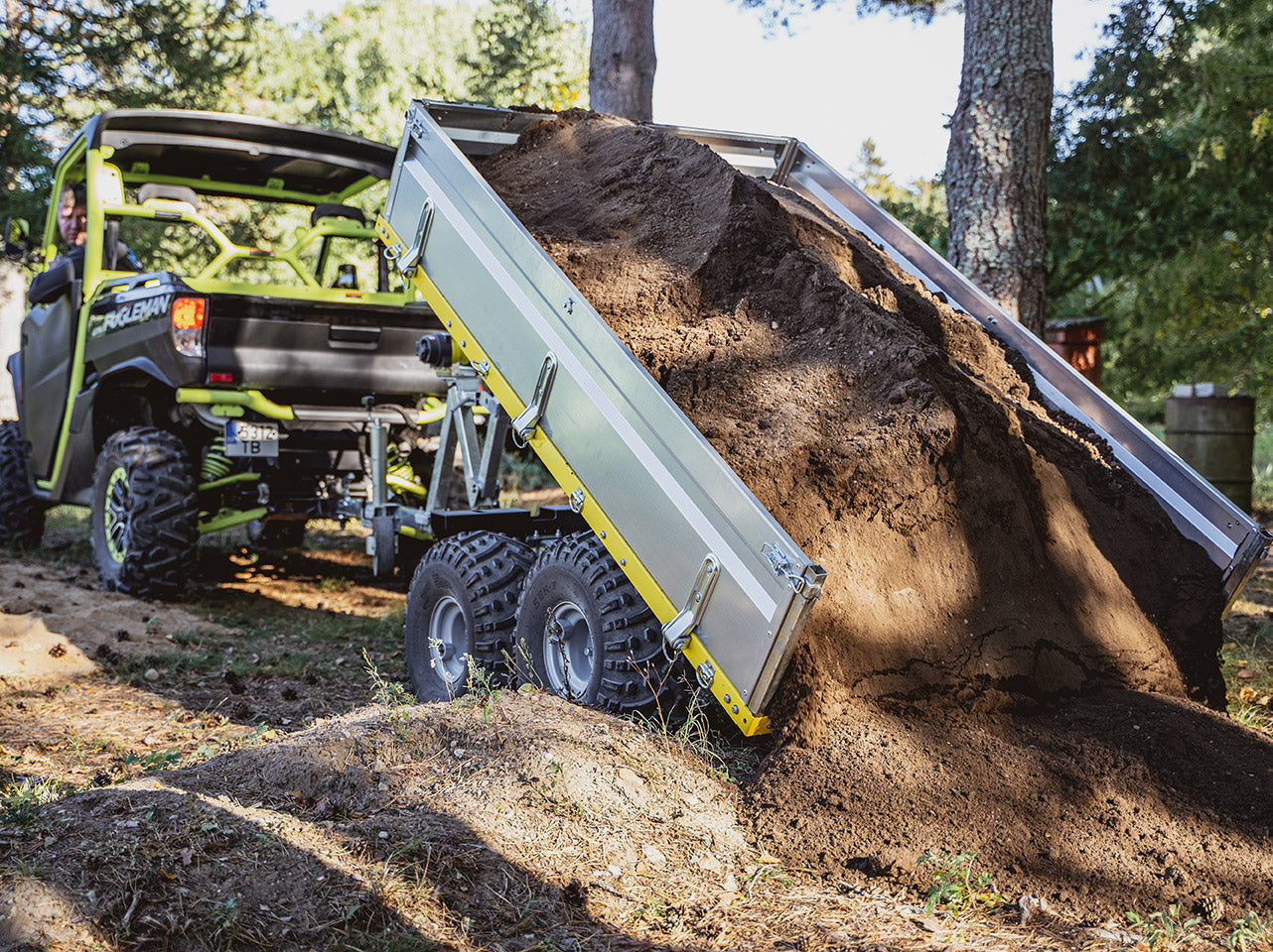 Flatbed Dump Trailer: FD-1200 (US-version): with box extensions